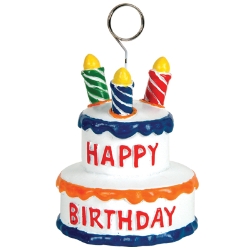 Birthday Party Supplies: Birthday Cake Photo/Balloon Holder (6 ct) 